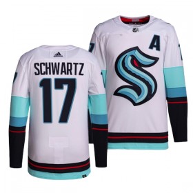 Män Ishockey Seattle Kraken tröja Jaden Schwartz 17 Adidas Vit Authentic